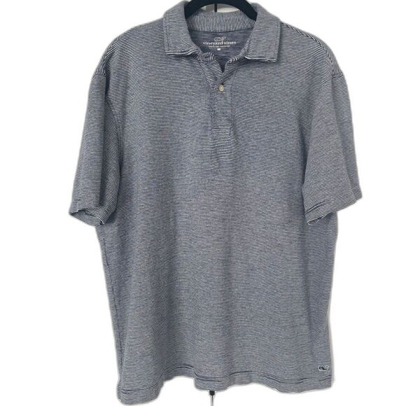 Vineyard Vines Other - Vineyard Vines Men's Blue Micro Stripe Short Sleeve Polo Shirt Size Medium